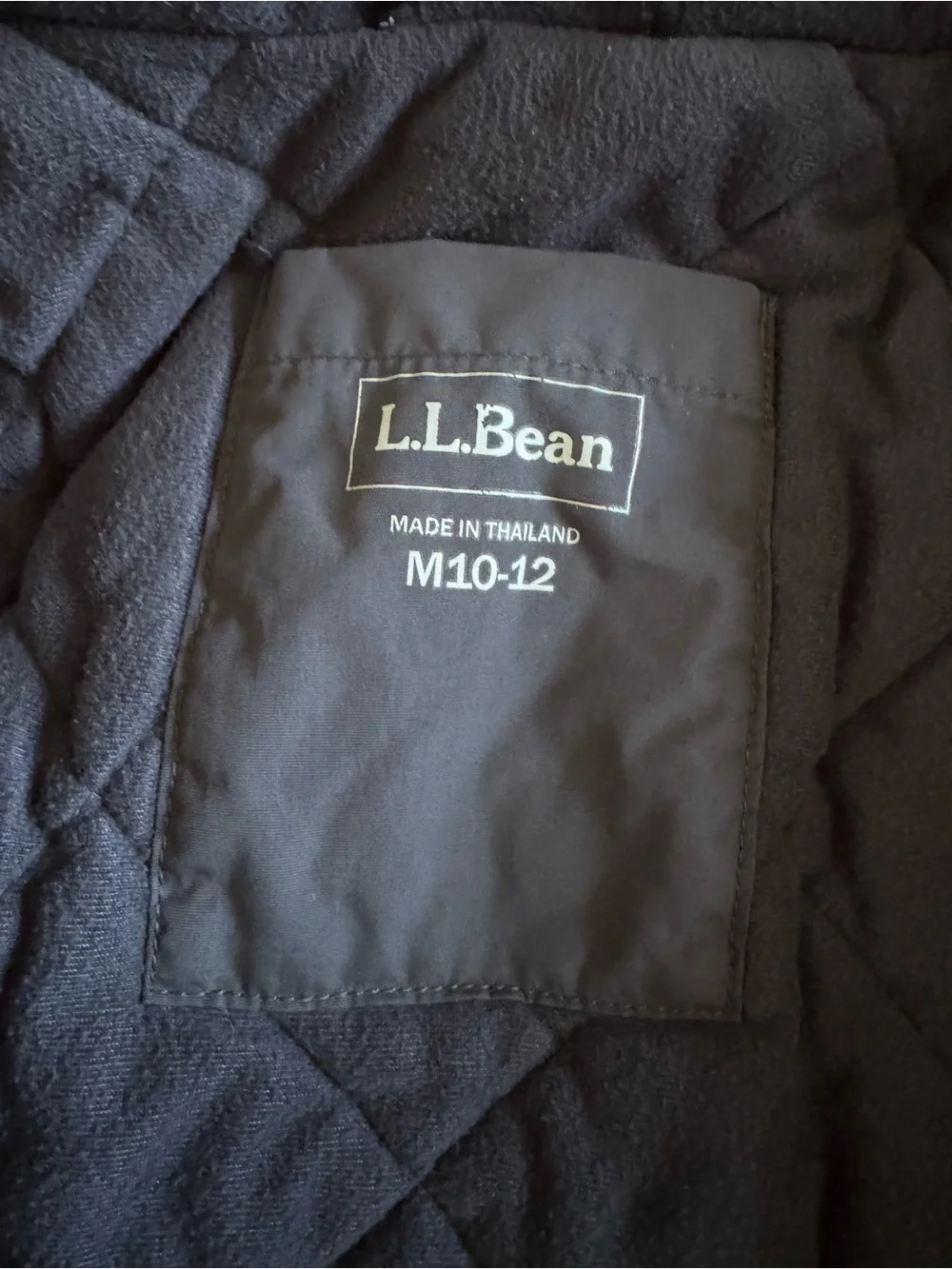 L.L. Bean Kids Insulated Ski Jacket Hooded Parka Black Gray Boys Medium 10-12